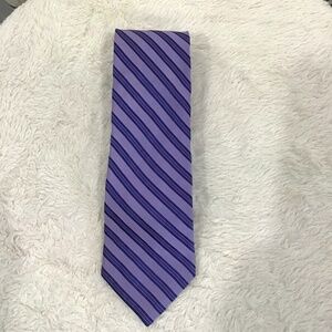 John W. Nordstrom Men Purple Navy Silk Made In USA Striped Tie Career Wedding